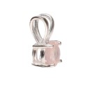 Rose Quartz Circle Pendant in 925 Sterling Silver