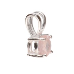 Pendente Cerchio in Quarzo Rosa in Argento Sterling 925