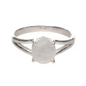 Faceted Moonstone Ring in 925 Sterling Silver
