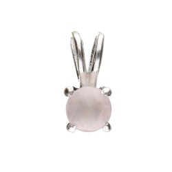 Pendente Mini Cerchio in Quarzo Rosa in Argento Sterling 925
