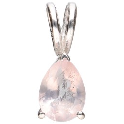 Pendente Goccia di Quarzo Rosa in Argento 925