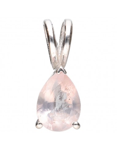 Pingente de Quartzo Rosa em Prata de...