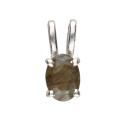 Pendentif ovale en Labradorite facettée en argent 925