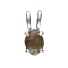 Pingente Oval de Labradorite Facetada em Prata de Lei 925