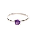 Bague circulaire en argent 925 avec améthyste