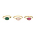 Anel mineral com liga de prata esterlina 925 e banho de ouro