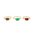 925 Sterling Silver and Gold Plated Random Mineral Ring