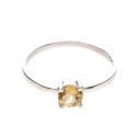 Petite bague en argent 925 avec citrine chauffée à facettes