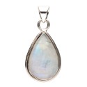 Large Random Moonstone Drop Pendant in Sterling Silver 925