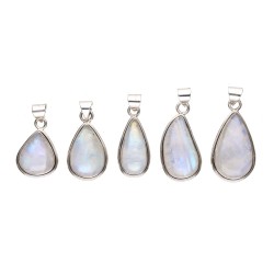 Ciondolo Goccia Grande in Pietra Luna Casuale in Argento Sterling 925