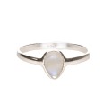 Small Moonstone Drop Ring in 925 Sterling Silver