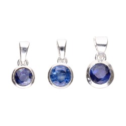 Faceted Cyanite Pendant in Sterling Silver 925