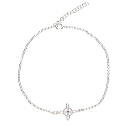 Small Witch's Knot Anklet in 925 Sterling Silver