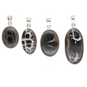 Pendentif Septaria ovale en argent 925