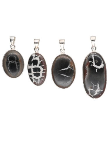 Pendentif Septaria ovale en argent 925