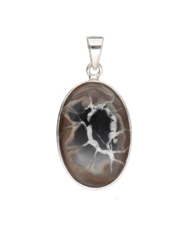 Pendentif Septaria ovale en argent 925