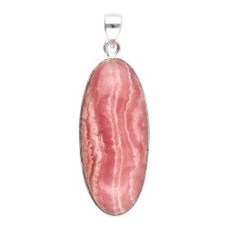 Collana Ovale in Rodocrosite Grande Casuale in Argento Sterling 925