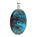 Random Chrysocolla Oval Pendant in 925 Sterling Silver