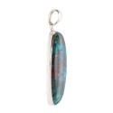 Random Chrysocolla Oval Pendant in 925 Sterling Silver