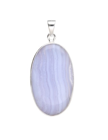 Oval Chalcedony Pendant in Sterling...