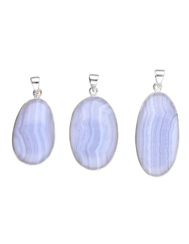 Oval Chalcedony Pendant in Sterling...
