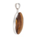 Pendentif ovale en argent 925 Œil de tigre aléatoire