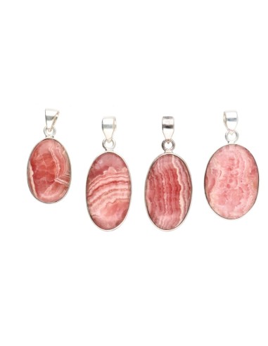 Pendentif Rhodochrosite ovale en...
