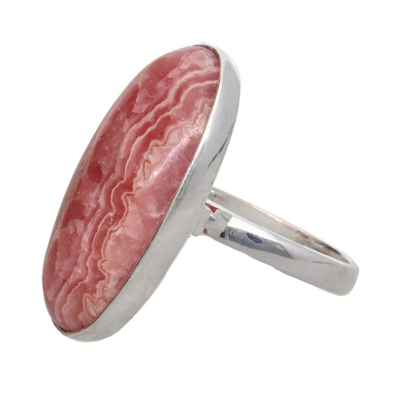Anello Ovale in Rodocrosite Casuale in Argento Sterling 925