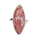 Bague œil en argent 925 Rhodochrosite alliée