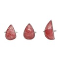 Random Rhodochrosite Drop Ring in 925 Sterling Silver