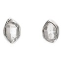 Boucles d'oreilles bouton Herkimer en argent 925