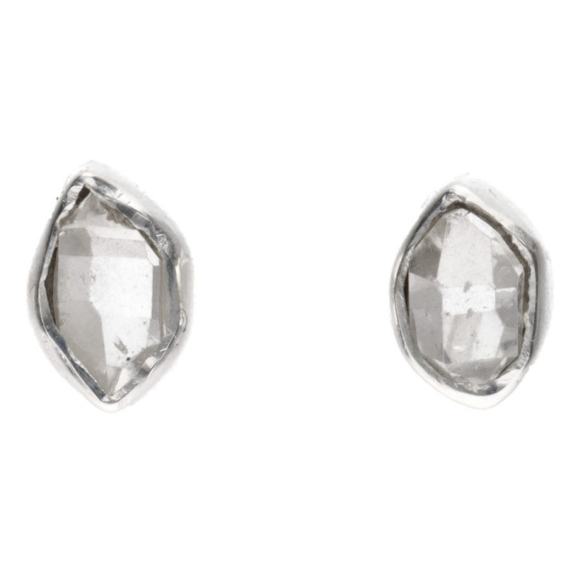 Orecchini a bottone in Herkimer in argento sterling 925