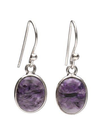 Pendientes Ovalados de Charoita