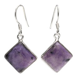 Orecchini Cubo di Charoit in Argento Sterling 925