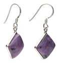 Orecchini Cubo di Charoit in Argento Sterling 925