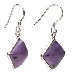 Orecchini Cubo di Charoit in Argento Sterling 925