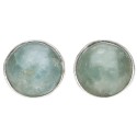 Orecchini Cerchio di Acquamarina in Argento Sterling 925