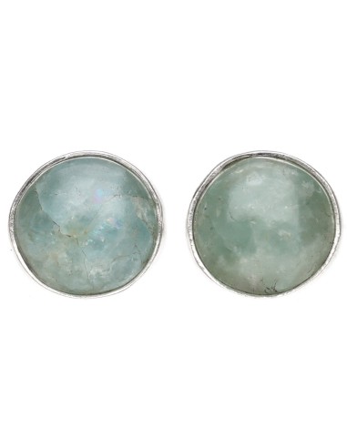 Pendientes Circulo de Aguamarina