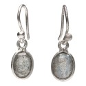 Pendientes Ovalados Pequeños de Labradorita Facetda en Plata de Ley 925