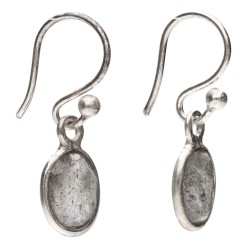 Pendientes Ovalados Pequeños de Labradorita Facetda en Plata de Ley 925