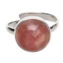 Anillo Circular de Rodocrosiita Ajustable en Plata de Ley 925