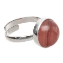 Anillo Circular de Rodocrosiita Ajustable en Plata de Ley 925