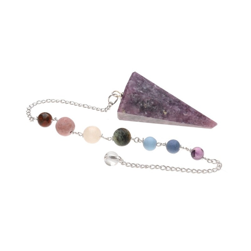 Pendolo Facettato di Lepidolita Chakra (FAC54)