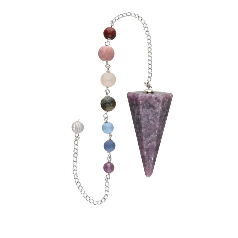 Pendolo Facettato di Lepidolita Chakra (FAC54)