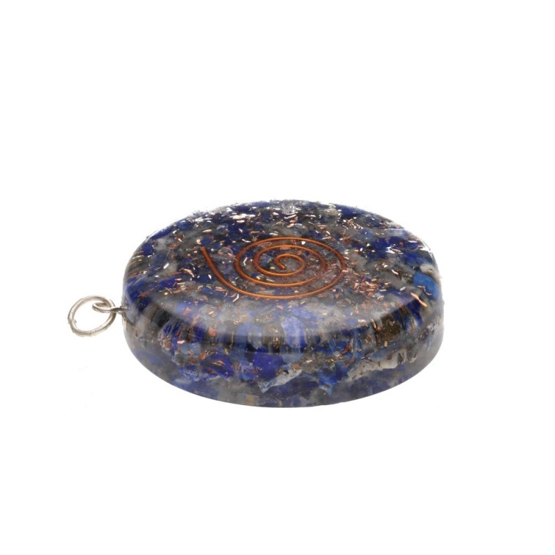 Pendente Orgonite in Lapislazzuli con Bagno d'Argento