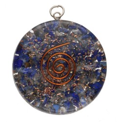 Pendente Orgonite in Lapislazzuli con Bagno d'Argento