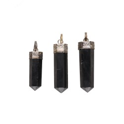Pendente Punta di Shungite in Bagno d'Argento