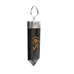 Pendente in Shungite Occhio di Horus con Bagno d'Argento