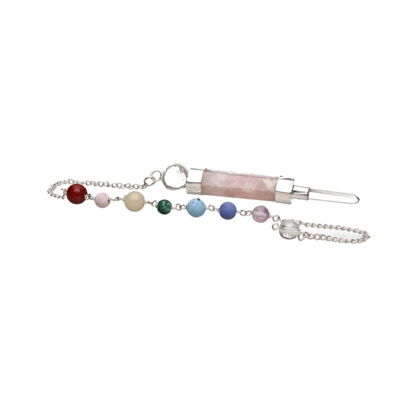 Pendolo Generatore di Quarzo Rosa con Chakra (GEN5)