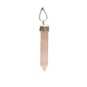 Hopi Hand Rose Quartz Pendant in Silver Plating